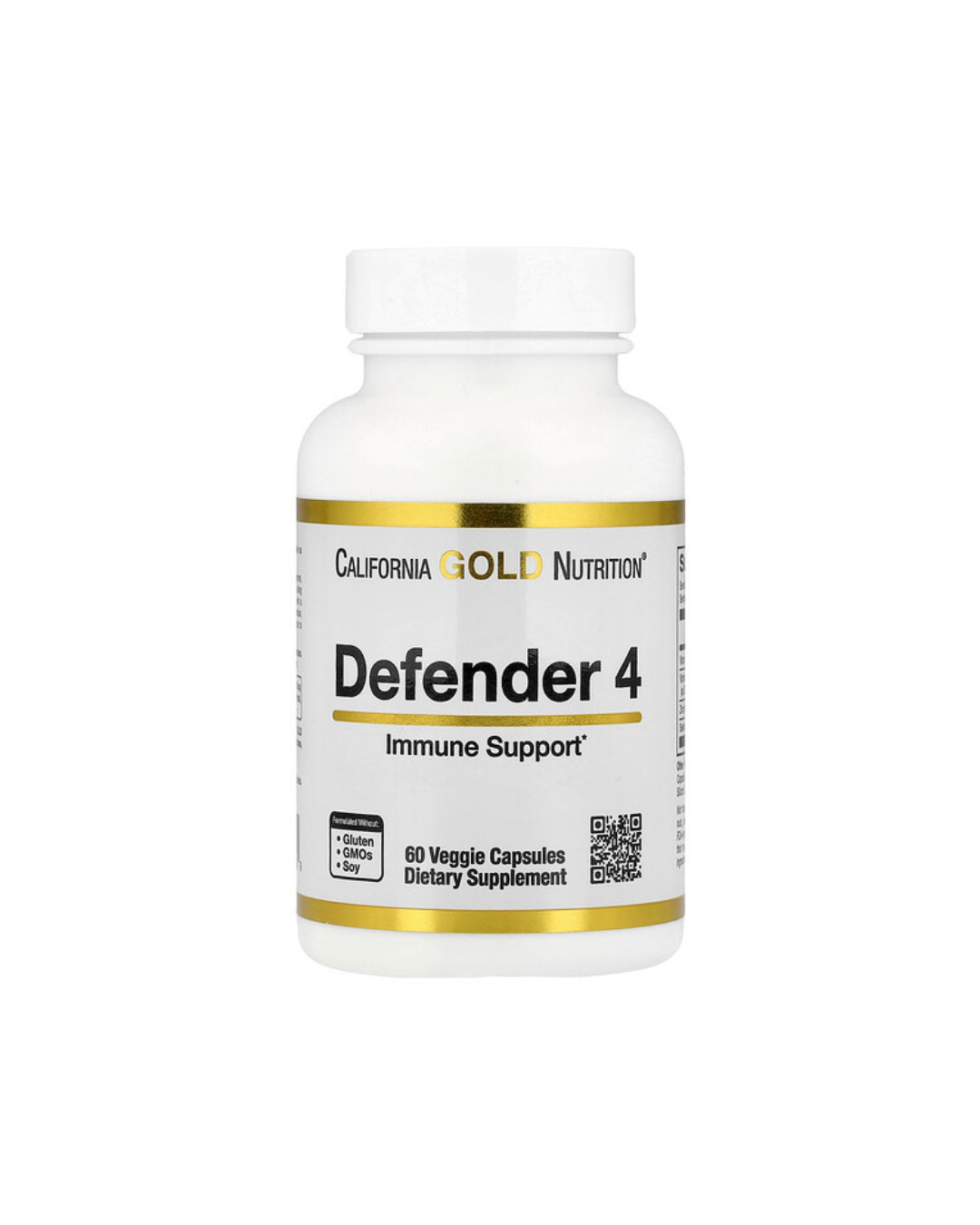 California Gold Nutrition, Defender 4, with Vitamin C, Vitamin D, Zinc &amp; Selenium, 60 Veggie Capsules