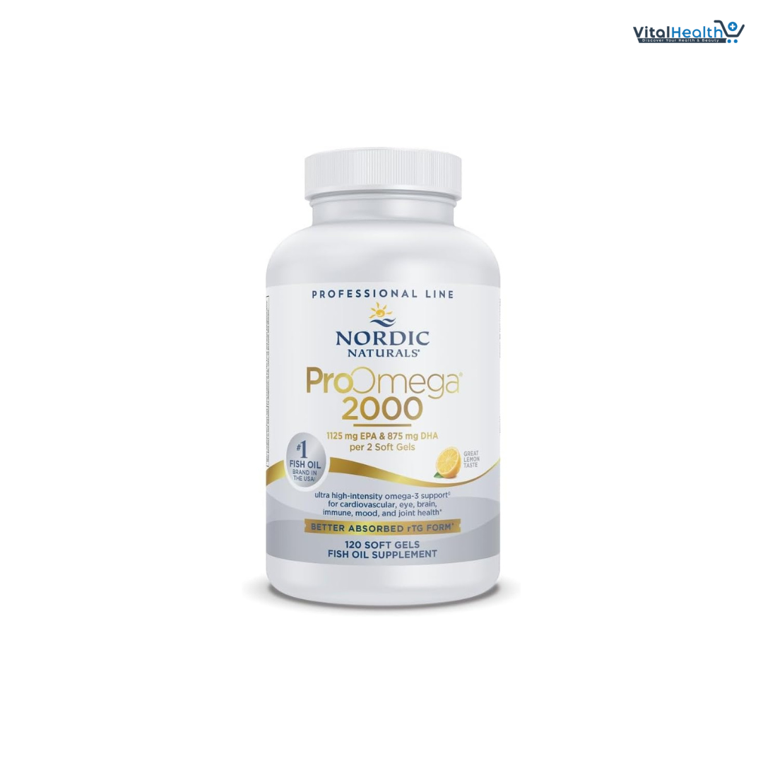 Nordic Naturals ProOmega 2000, Lemon Flavor - 120 Soft Gels - 2150 mg Omega-3 - Ultra High-Potency Fish Oil - EPA &amp; DHA