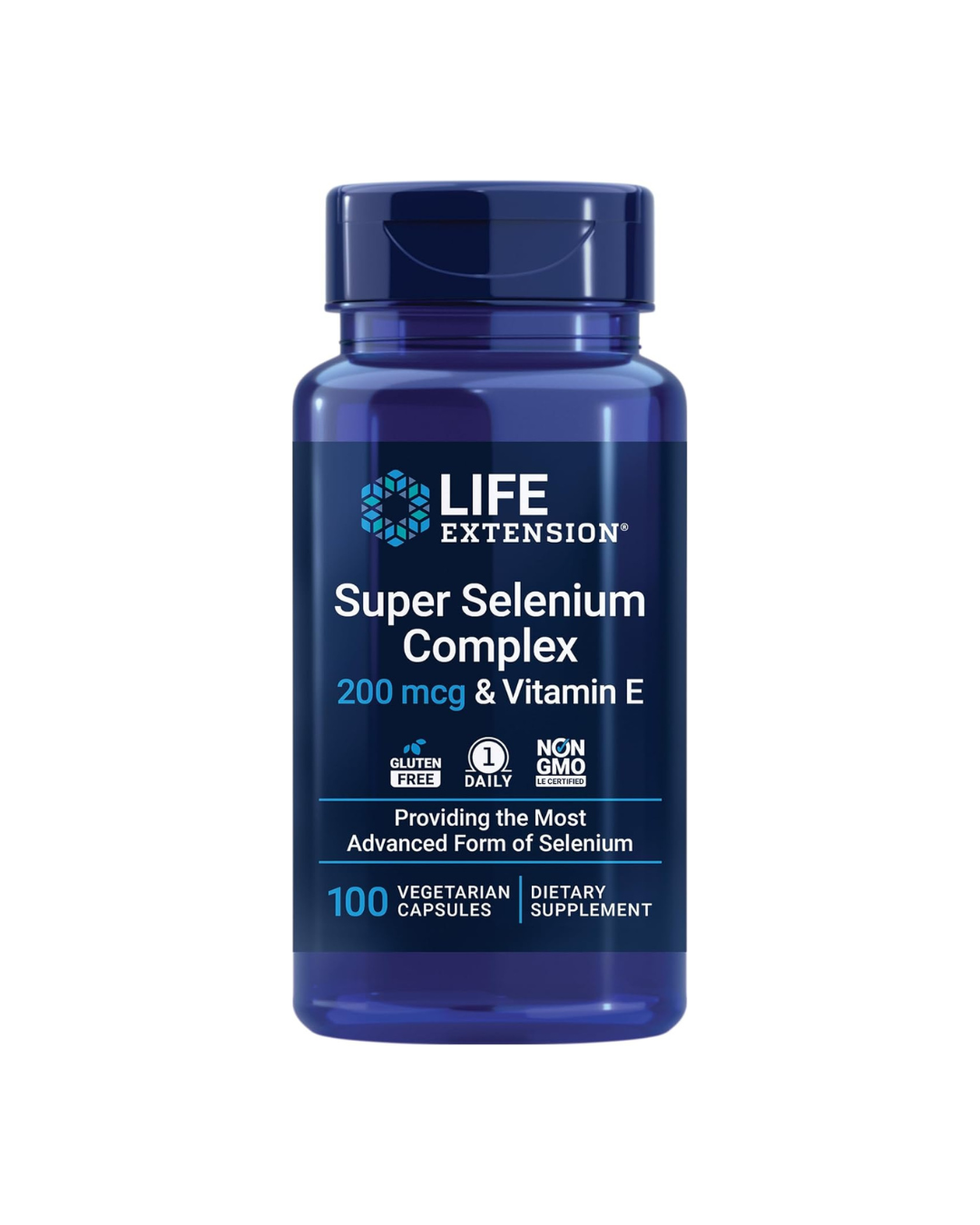 Life Extension Super Selenium Complex 200 mcg 3 Forms of Selenium, Vitamin E 100 Capsules