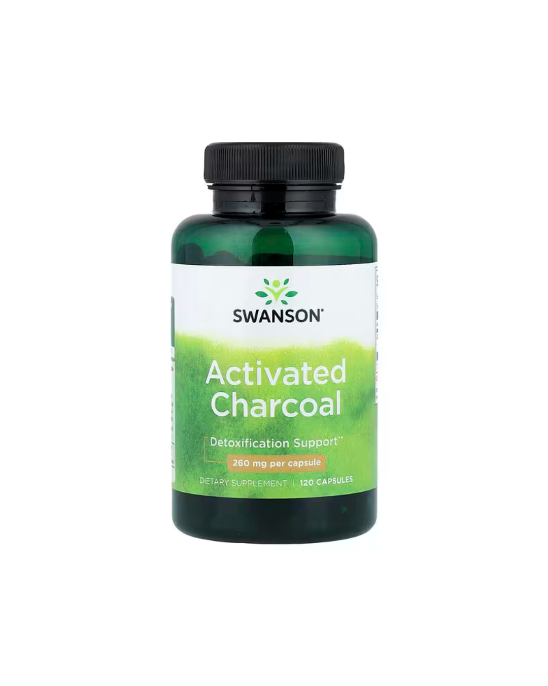 Swanson Activated Charcoal 260 mg Per Capsule 120 Capsules