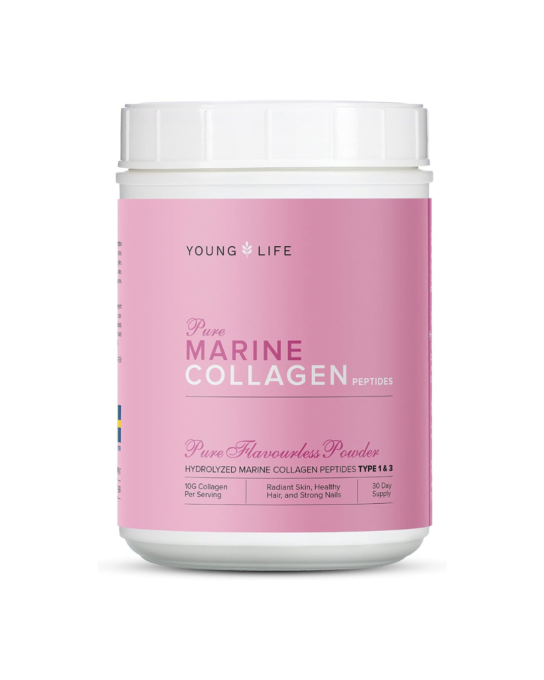 Young Life Pure Marine Collagen Peptides Swedish Hydrolyzed Fish Collagen 10000 mg Type 1&amp;3 300g