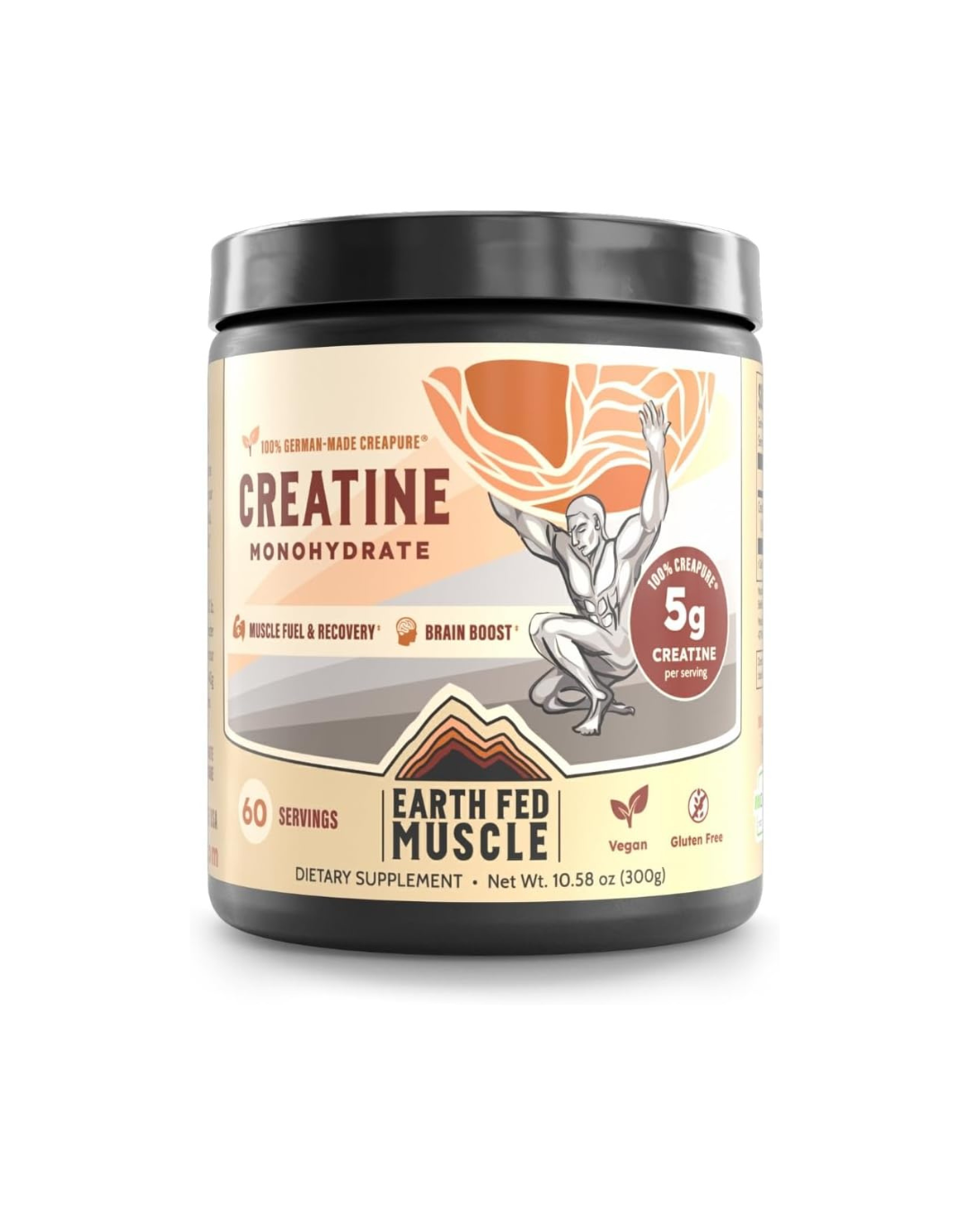 Earth Fed Muscle Creatine Monohydrate Powder Unflavored 300g