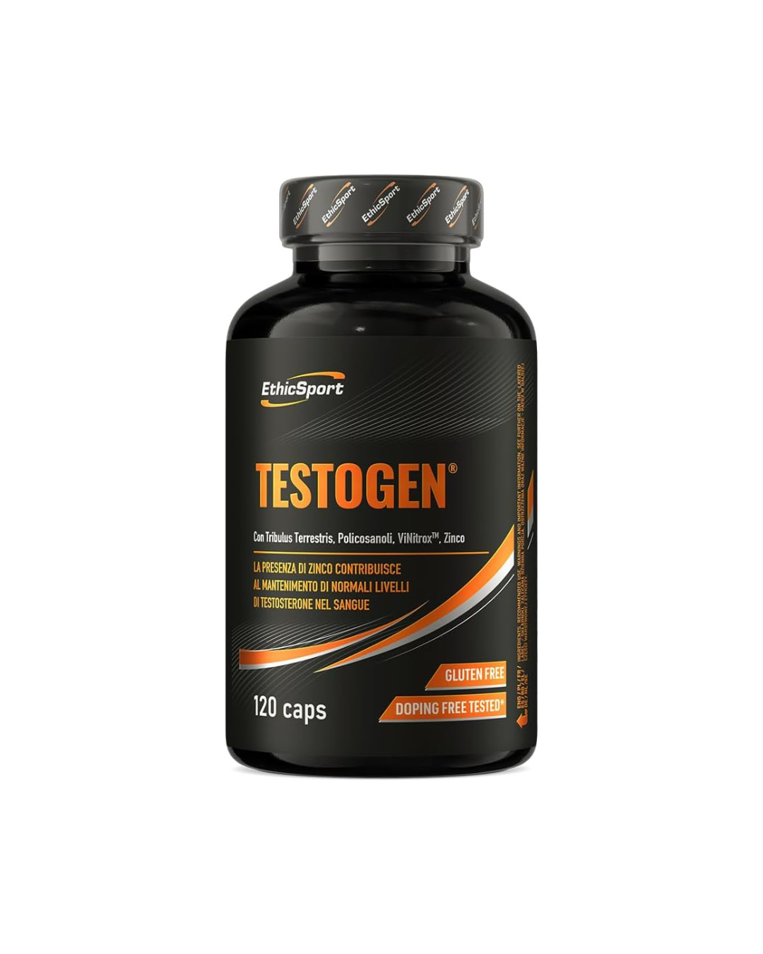 EthicSport Testogen 120 Caps - Dietary Supplement with Tribulus Terrestris, Polycosanols, Vinitrox™ and Zinc