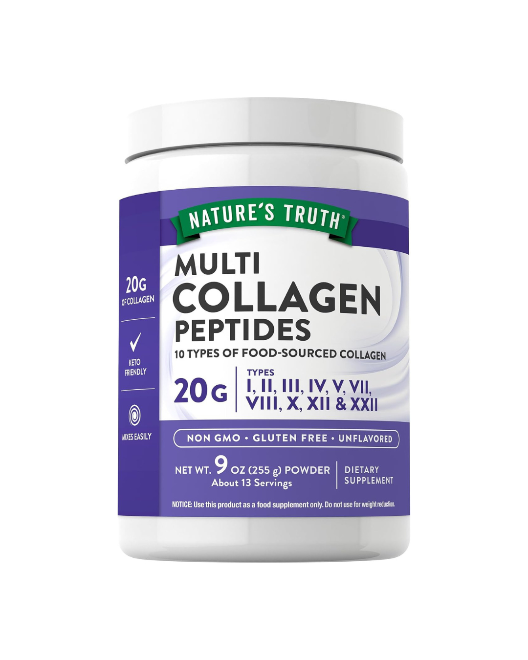 Nature's Truth Multi Collagen Peptides Powder Unflavored, 9 oz (255 g)