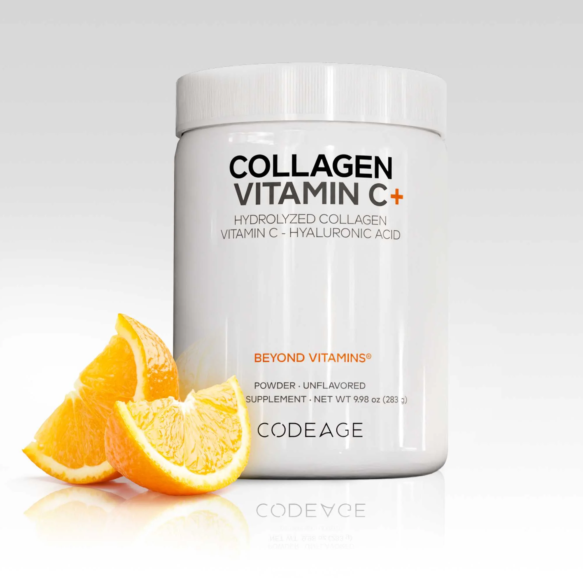 Codeage Collagen Vitamin C+ Powder Hydrolyzed Collagen Vitamin C - Hyaluronic Acid DigeSEB Enzyme Blend 283g
