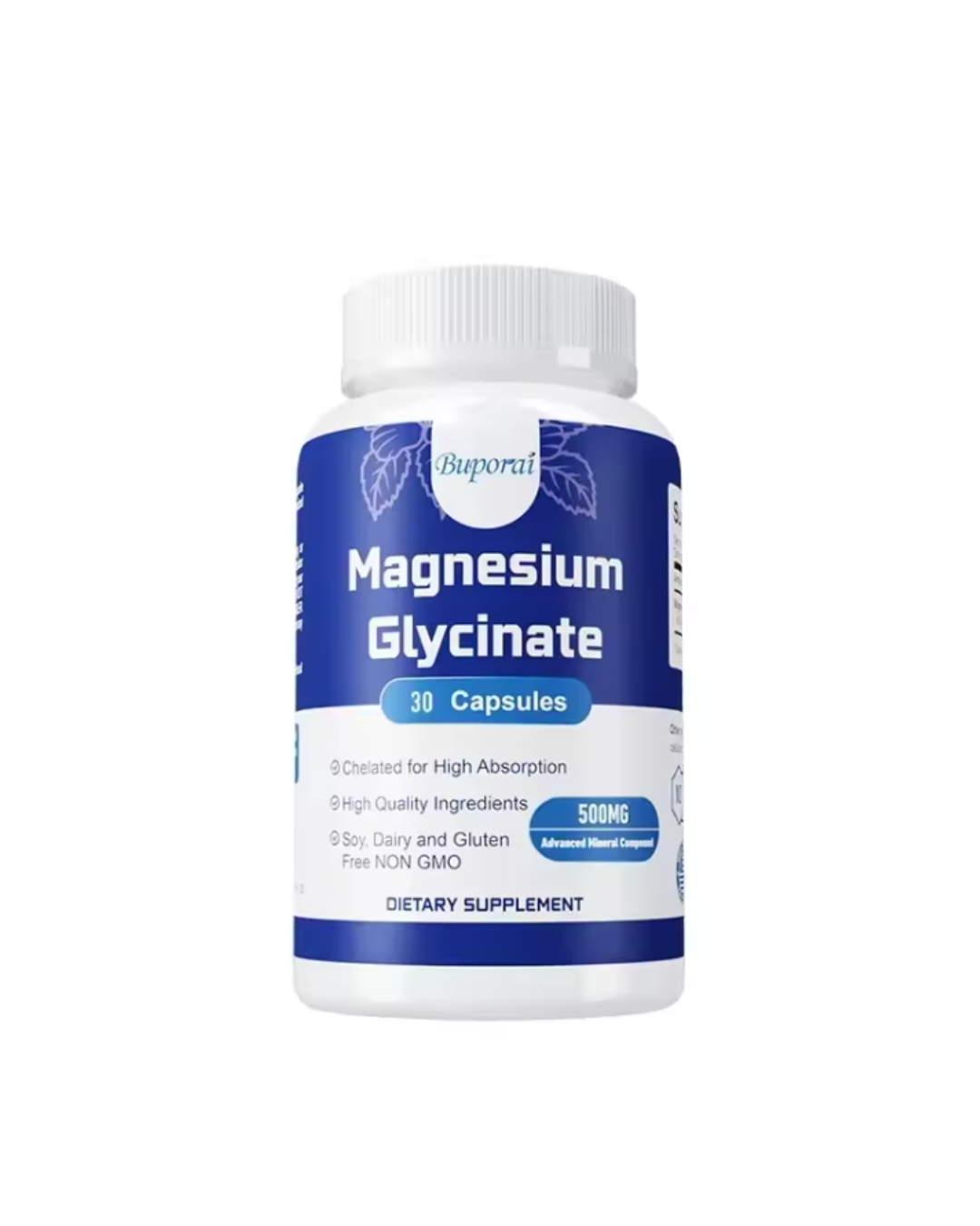 Buporai Magnesium Glycinate 500mg 60 Capsules
