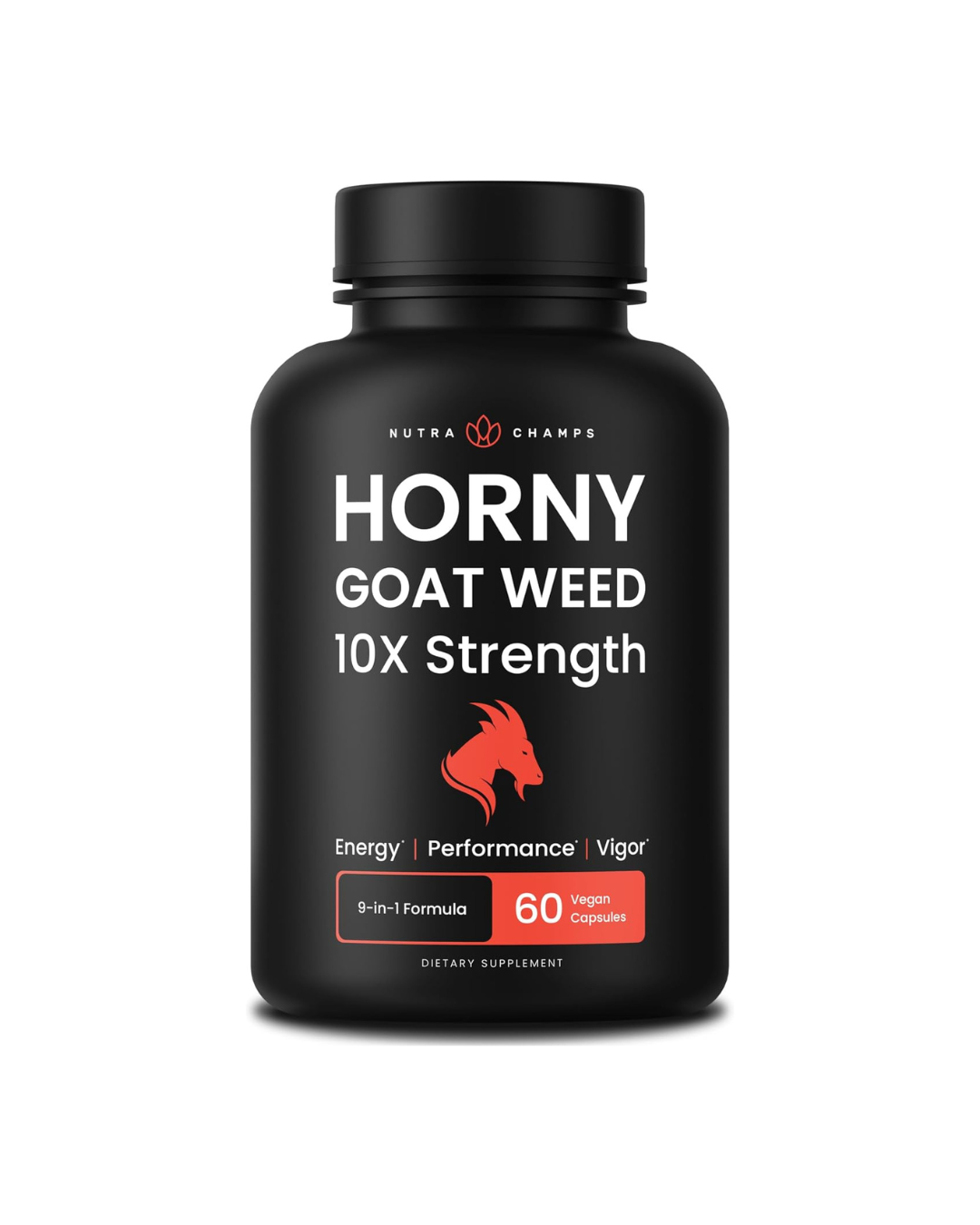 NutraChamps Horny Goat Weed 1000mg Epimedium Energy Supplement 10X Strength 60 Capsules
