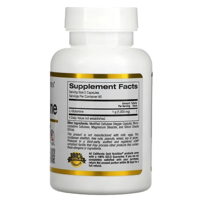 California Gold Nutrition, L-Glutamine, AjiPure, 1000 mg, 60 Veggie Caps thumbnail 2