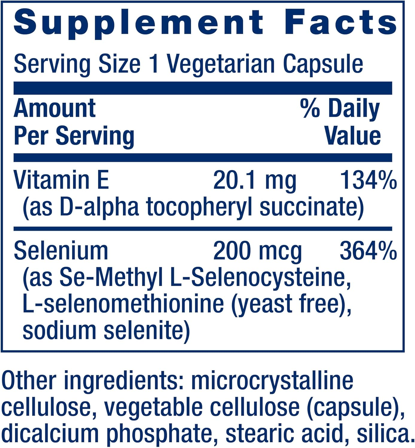 Life Extension Super Selenium Complex 200 mcg 3 Forms of Selenium, Vitamin E 100 Capsules thumbnail 4