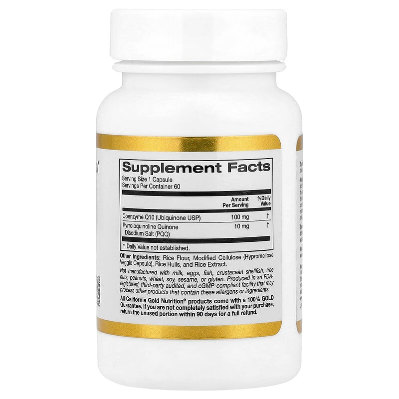 California Gold Nutrition CoQ10 with PQQ Ubiquinone USP 100 mg, 60 Veggie Capsules thumbnail 2