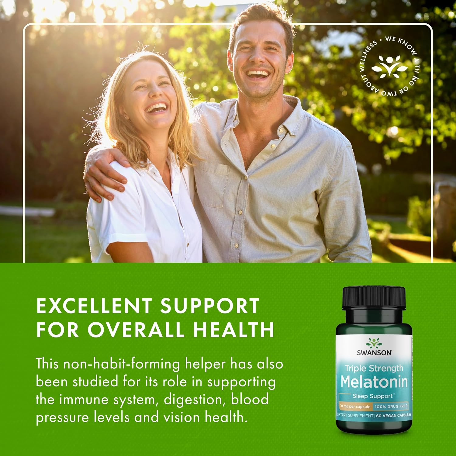 Swanson Vitamins Melatonin Triple Strength 10 mg 60 Vegan Capsules thumbnail 2
