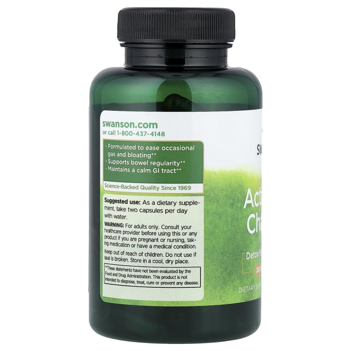 Swanson Activated Charcoal 260 mg Per Capsule 120 Capsules thumbnail 2