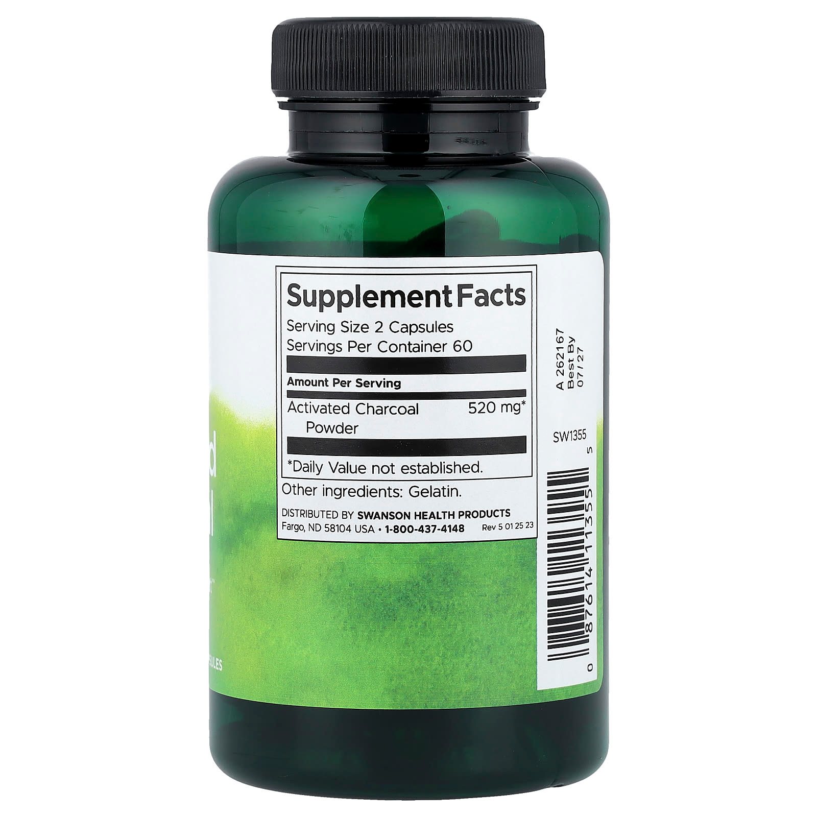Swanson Activated Charcoal 260 mg Per Capsule 120 Capsules thumbnail 7