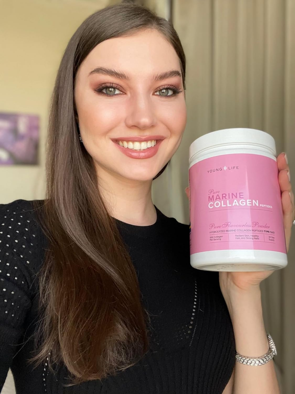 Young Life Pure Marine Collagen Peptides Swedish Hydrolyzed Fish Collagen 10000 mg Type 1&amp;3 300g thumbnail 2