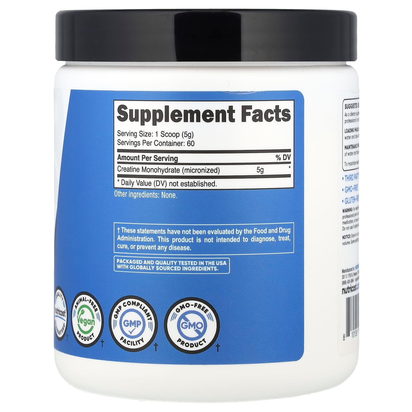 Nutricost Creatine Monohydrate Micronized Powder 300g Unflavored thumbnail 5