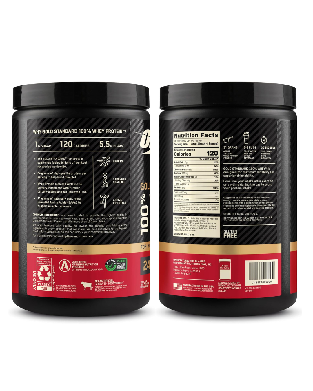 Optimum Nutrition Gold Standard Whey Protein, 0.68LB 10.9 OZ 310g thumbnail 2