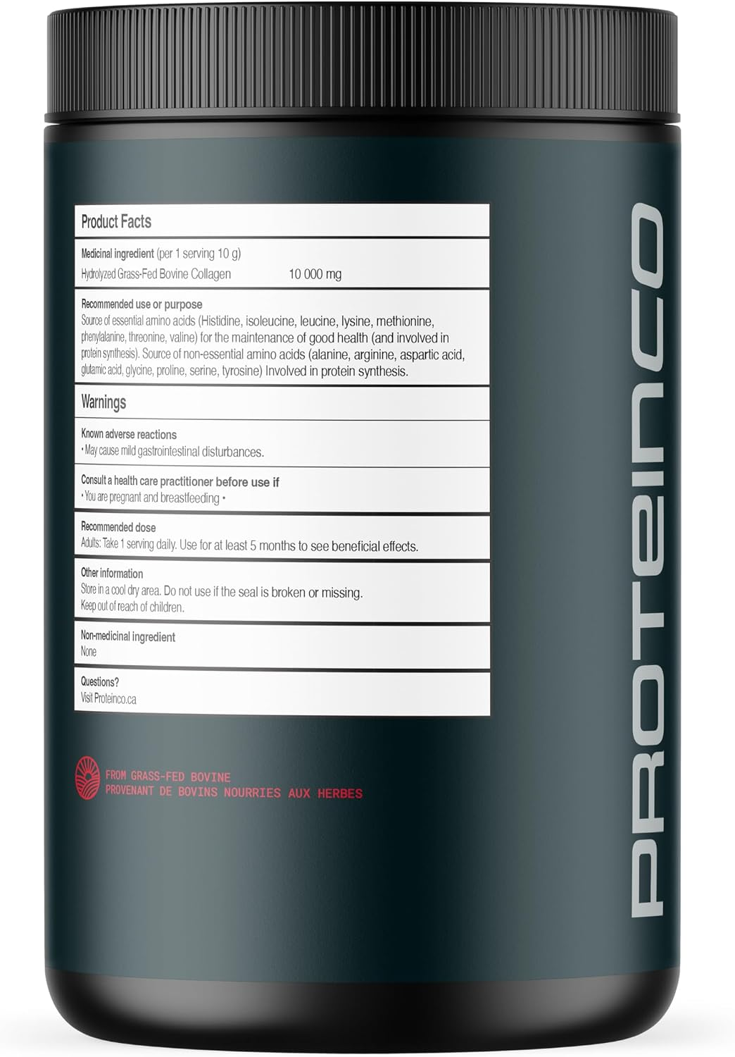ProteinCo Hydrolyzed Collagen Peptides Type 1 Collagen Grass Fed (300 g, Unflavoured) thumbnail 2