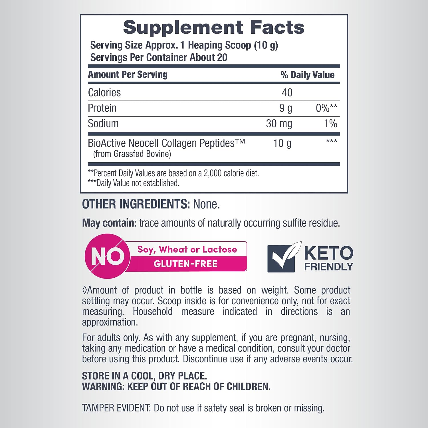 NeoCell Grassfed BioActive Collagen Peptides Powder Type I and III 200g 7 oz Unflavored thumbnail 4