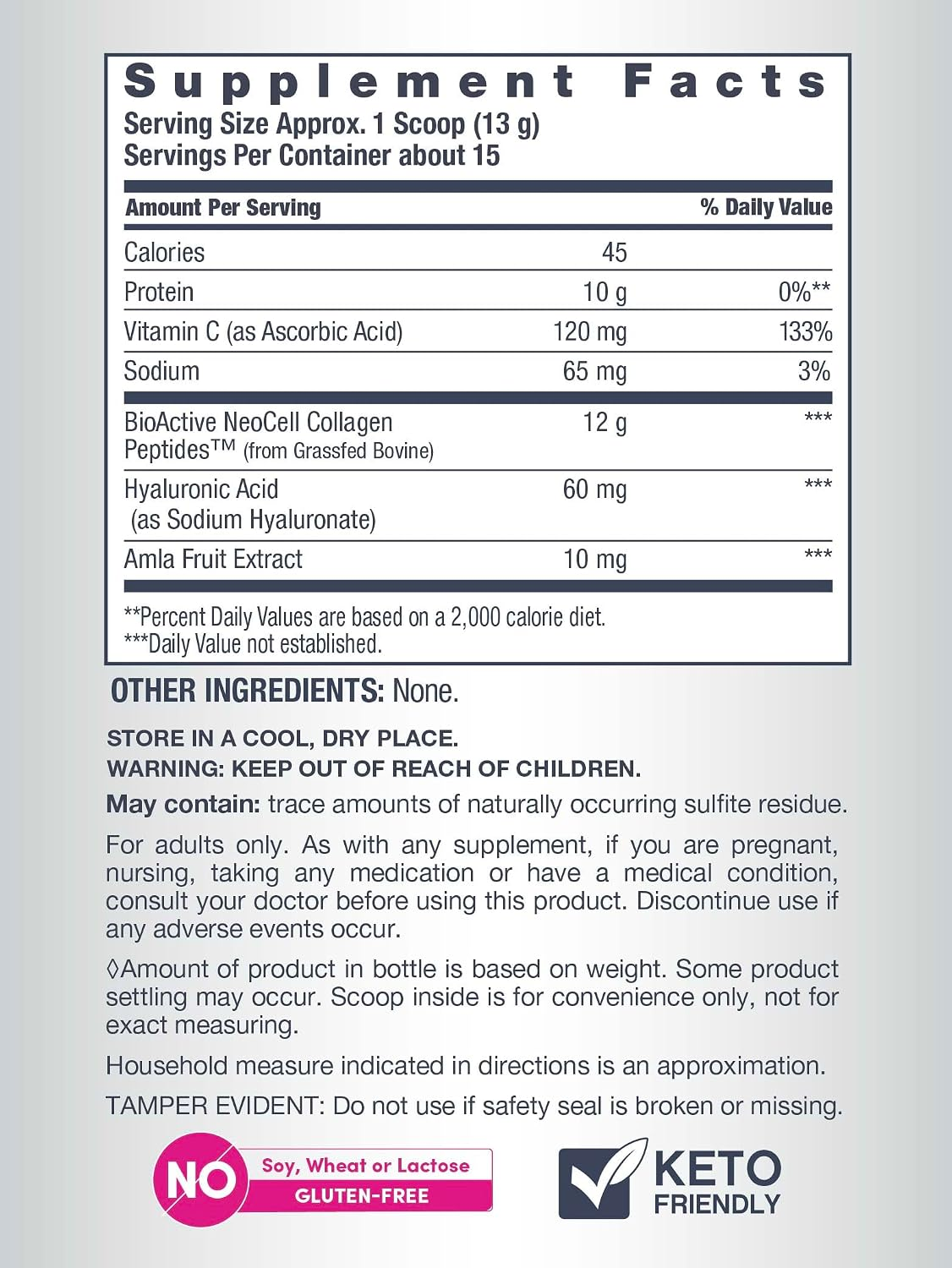 NeoCell Collagen Peptides Powder with Hyaluronic Acid, Vitamin C and Amla Extract 6.9 oz Unflavored thumbnail 5