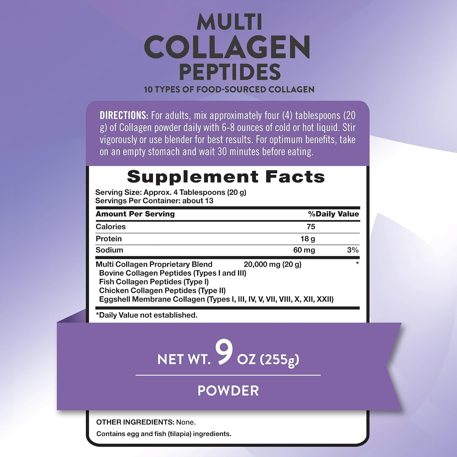 Nature's Truth Multi Collagen Peptides Powder Unflavored, 9 oz (255 g) thumbnail 6