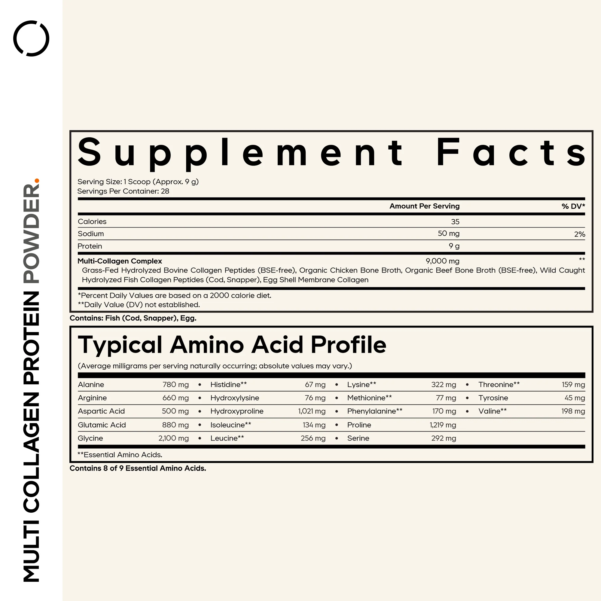 Codeage Multi Collagen Peptides Powder with 18 Amino Acids and Collagen Type I, II, III, V, X 252g thumbnail 3