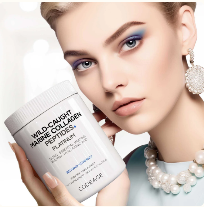 Codeage Wild-Caught Marine Collagen Peptides Platinum Biotin, Keratin, Hyaluronic Acid 326g thumbnail 3