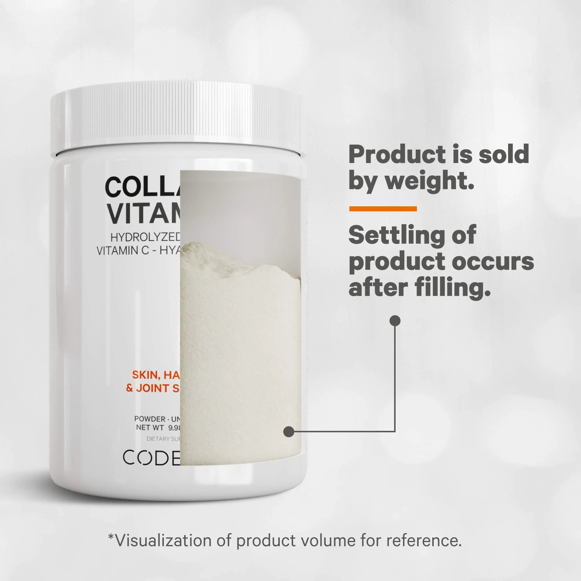 Codeage Collagen Vitamin C+ Powder Hydrolyzed Collagen Vitamin C - Hyaluronic Acid DigeSEB Enzyme Blend 283g thumbnail 2