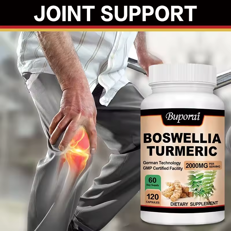 Buporai Boswellia Serrata Turmeric 2000mg with Black Pepper Extract 15mg - 120 Capsules thumbnail 3