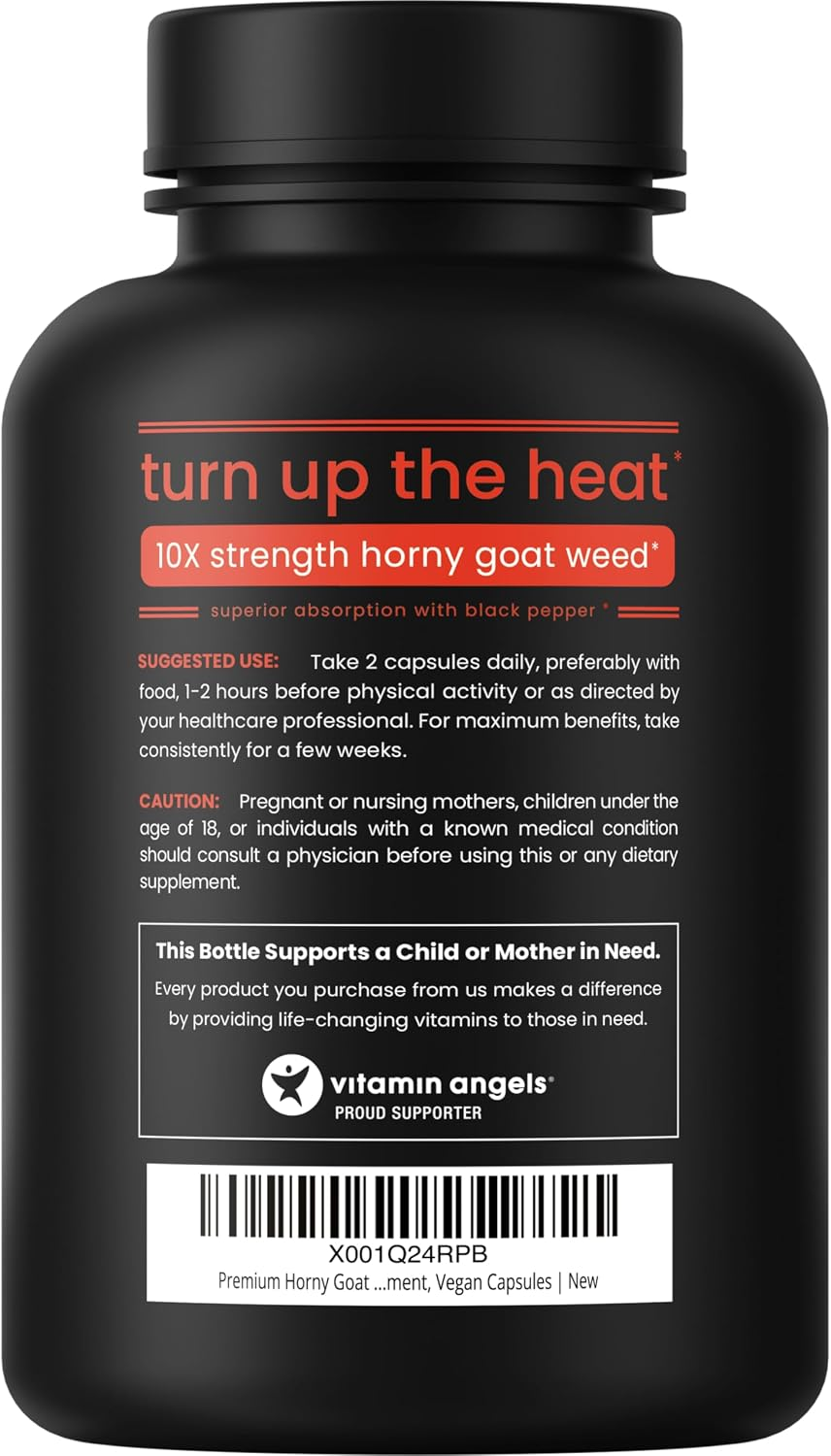 NutraChamps Horny Goat Weed 1000mg Epimedium Energy Supplement 10X Strength 60 Capsules thumbnail 6