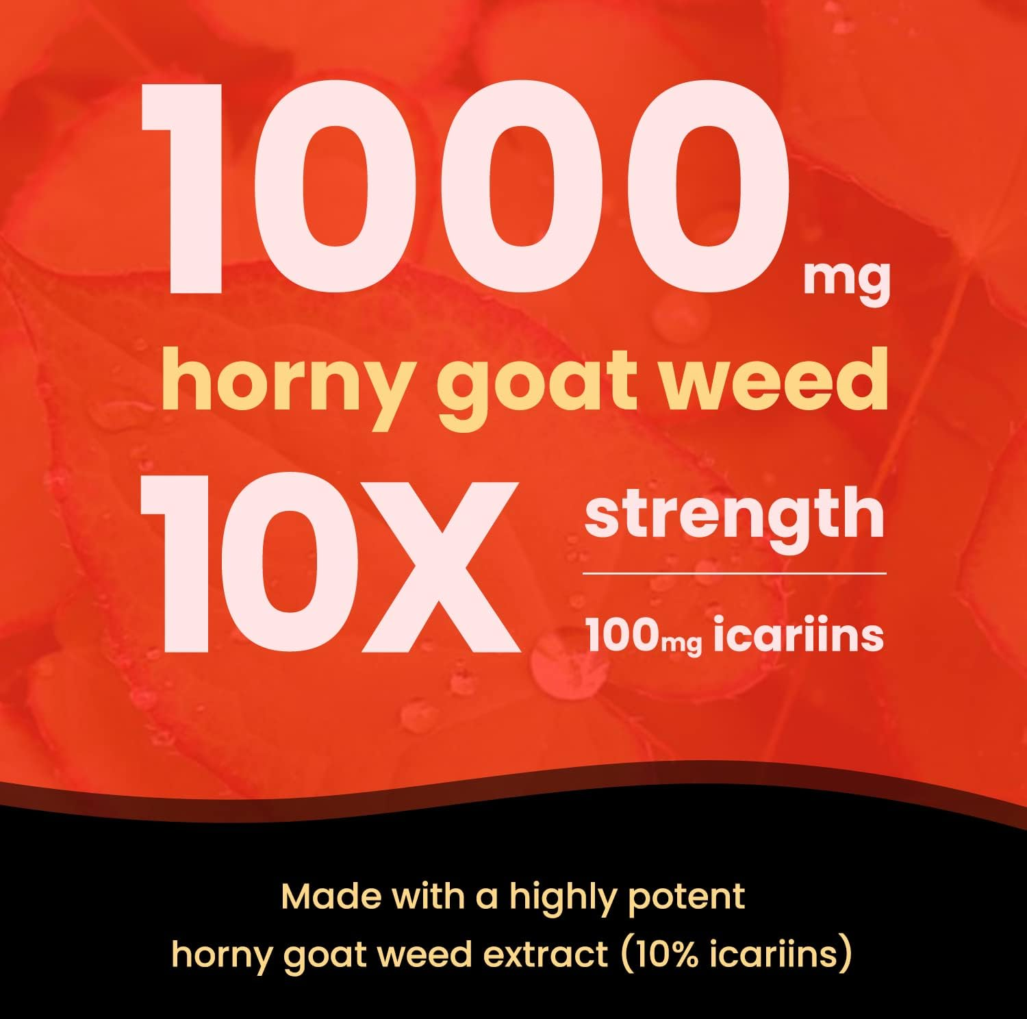 NutraChamps Horny Goat Weed 1000mg Epimedium Energy Supplement 10X Strength 60 Capsules thumbnail 2