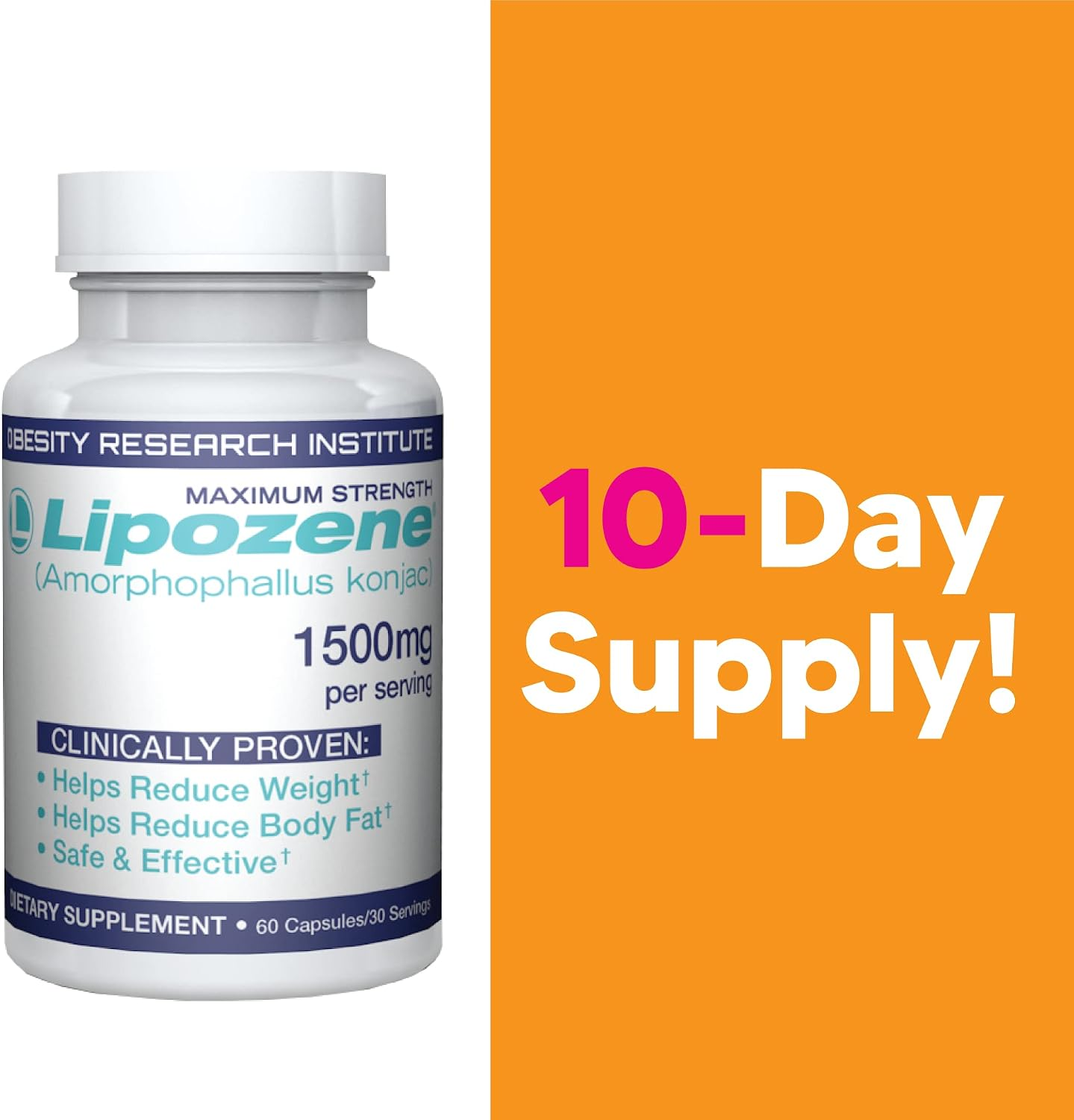 Lipozene Weight Loss Pills 1500mg Glucomannan 120 Capsule thumbnail 6