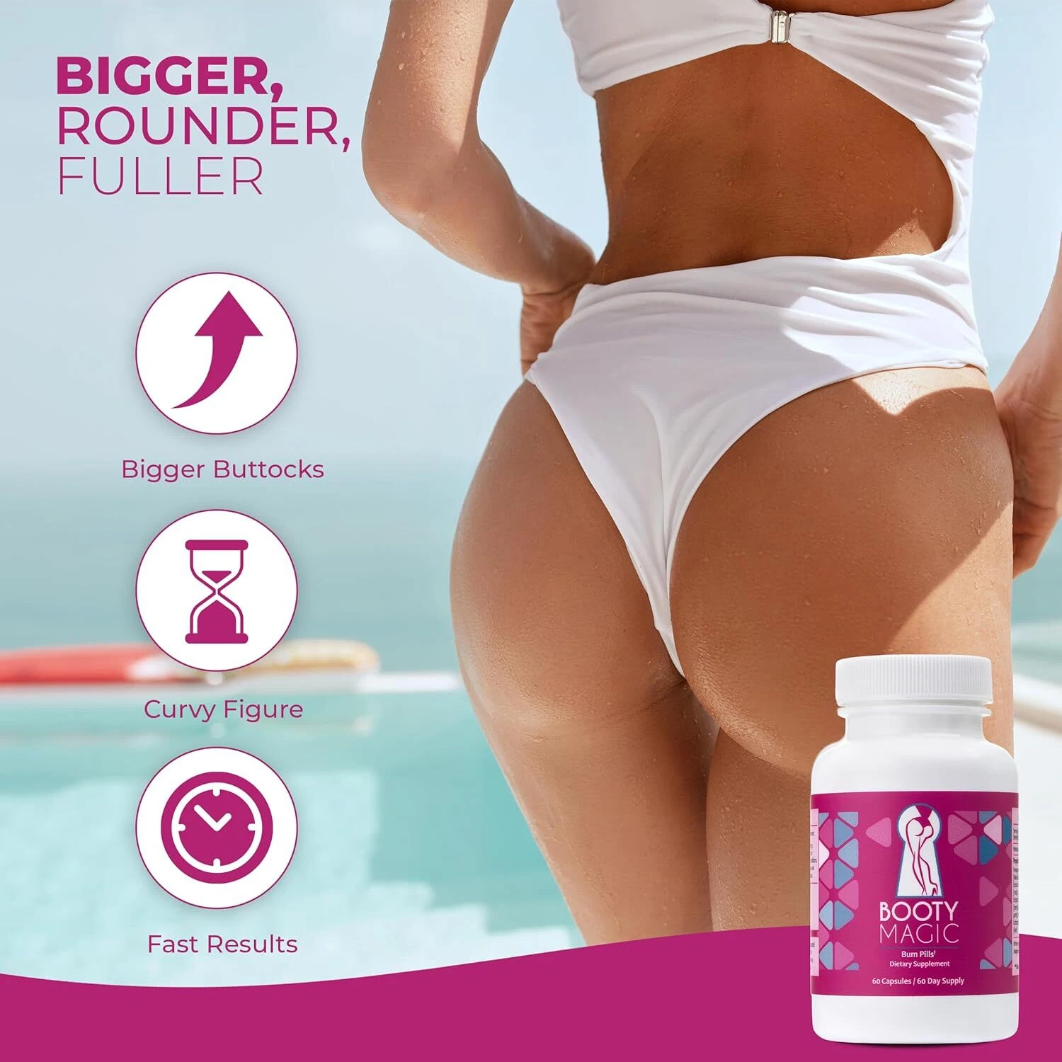 Booty Magic Butt Enhancement Pills 60 Capsules thumbnail 4