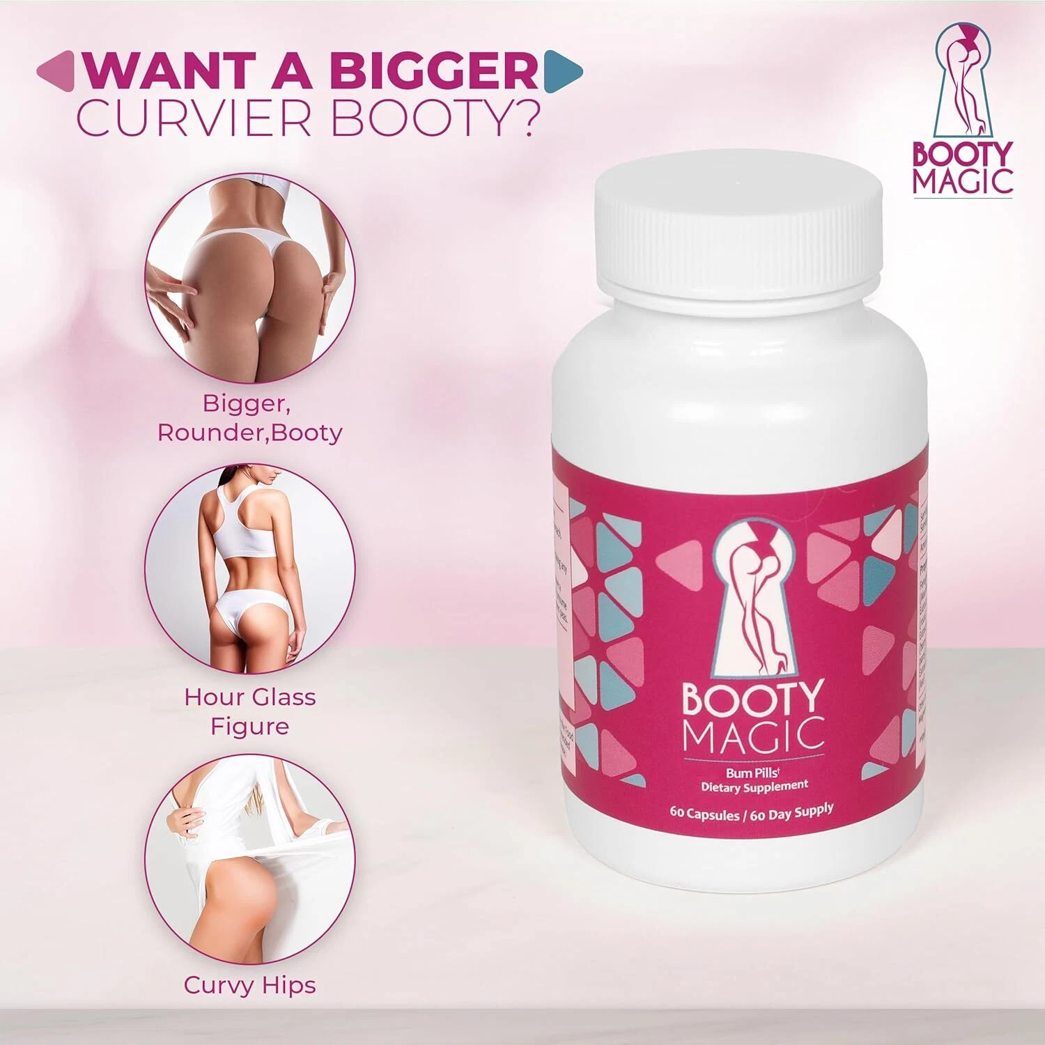 Booty Magic Butt Enhancement Pills 60 Capsules thumbnail 5