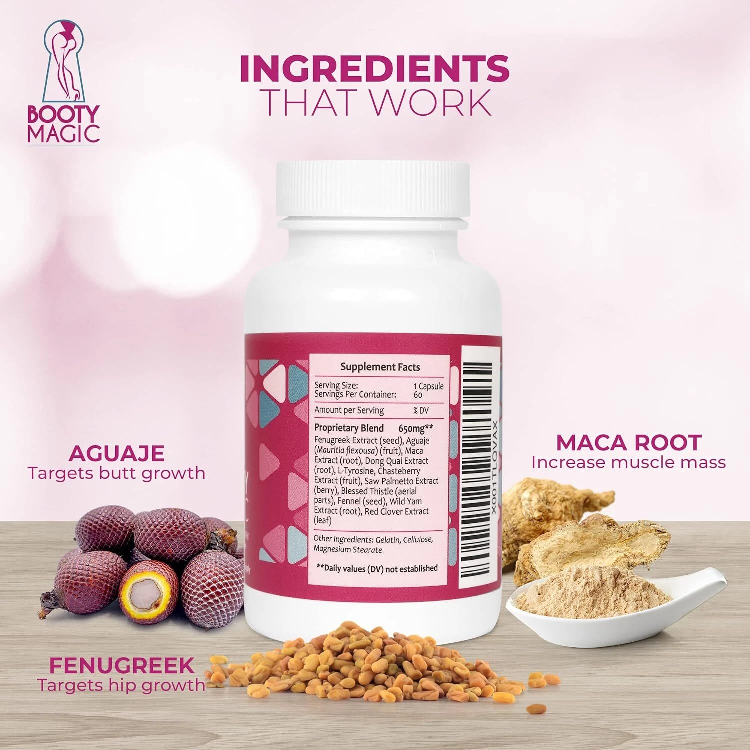 Booty Magic Butt Enhancement Pills 60 Capsules thumbnail 3