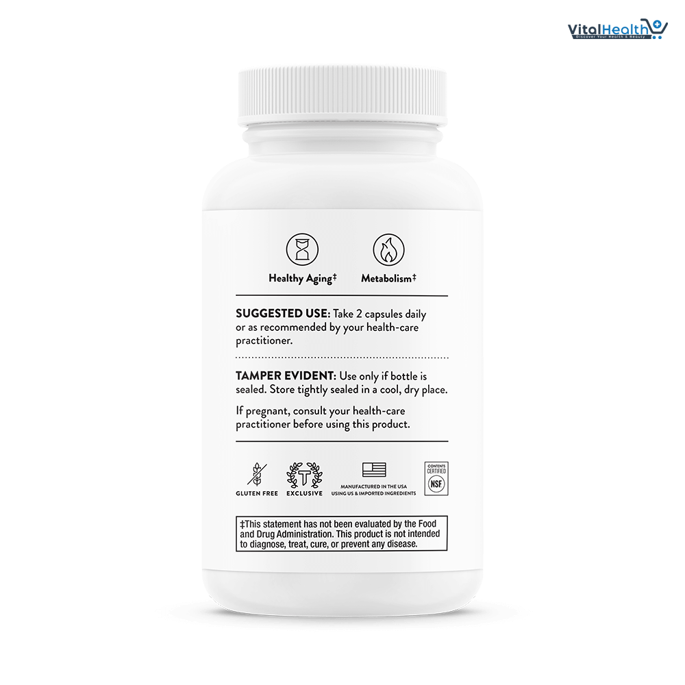THORNE ResveraCel Nicotinamide Riboside with Quercetin Phytosome &amp; Resveratrol- 30 Servings thumbnail 6