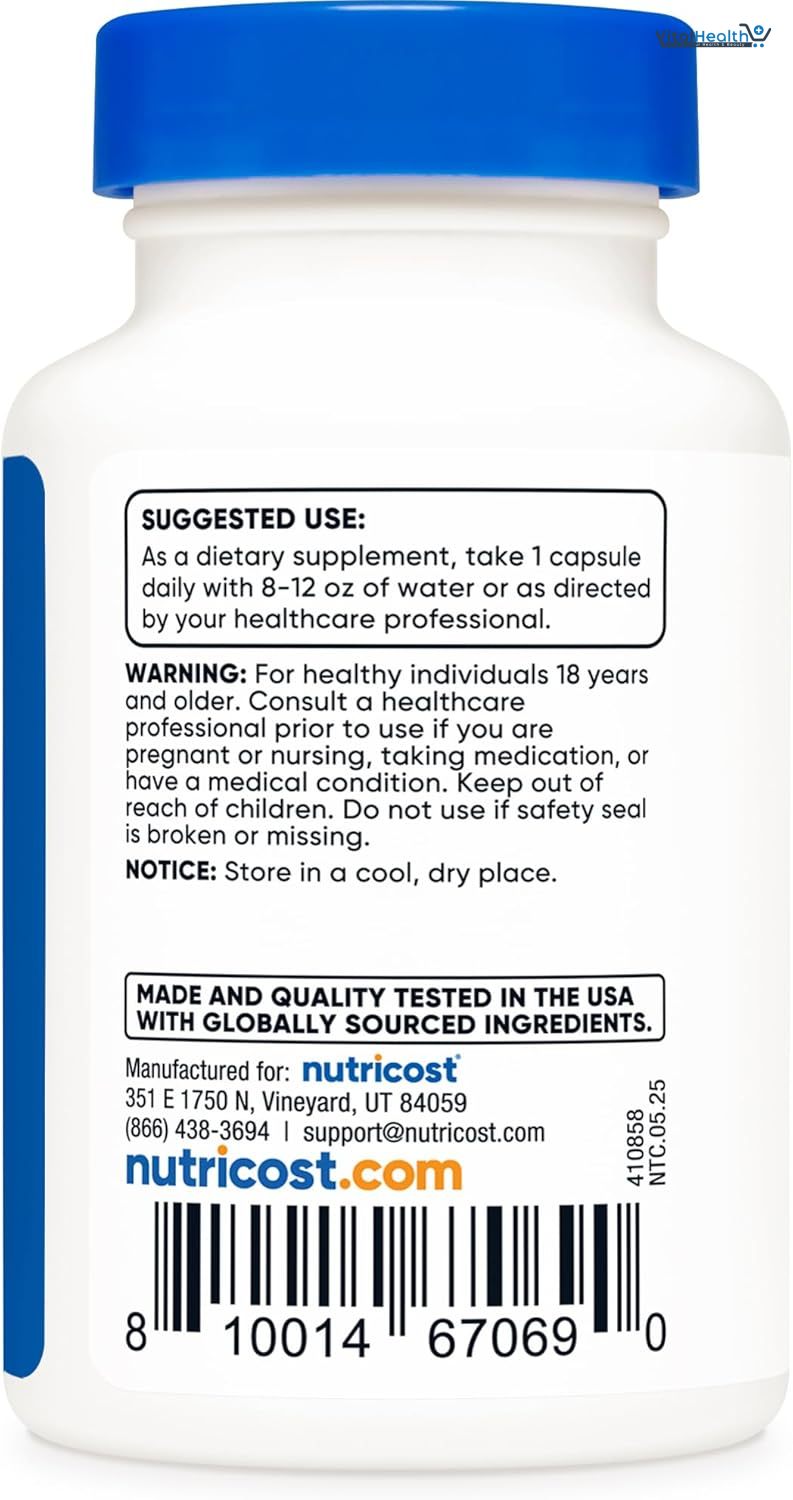 Nutricost Tudca 500mg, 30 Capsules (Tauroursodeoxycholic Acid) - Premium Quality, Gluten Free thumbnail 3