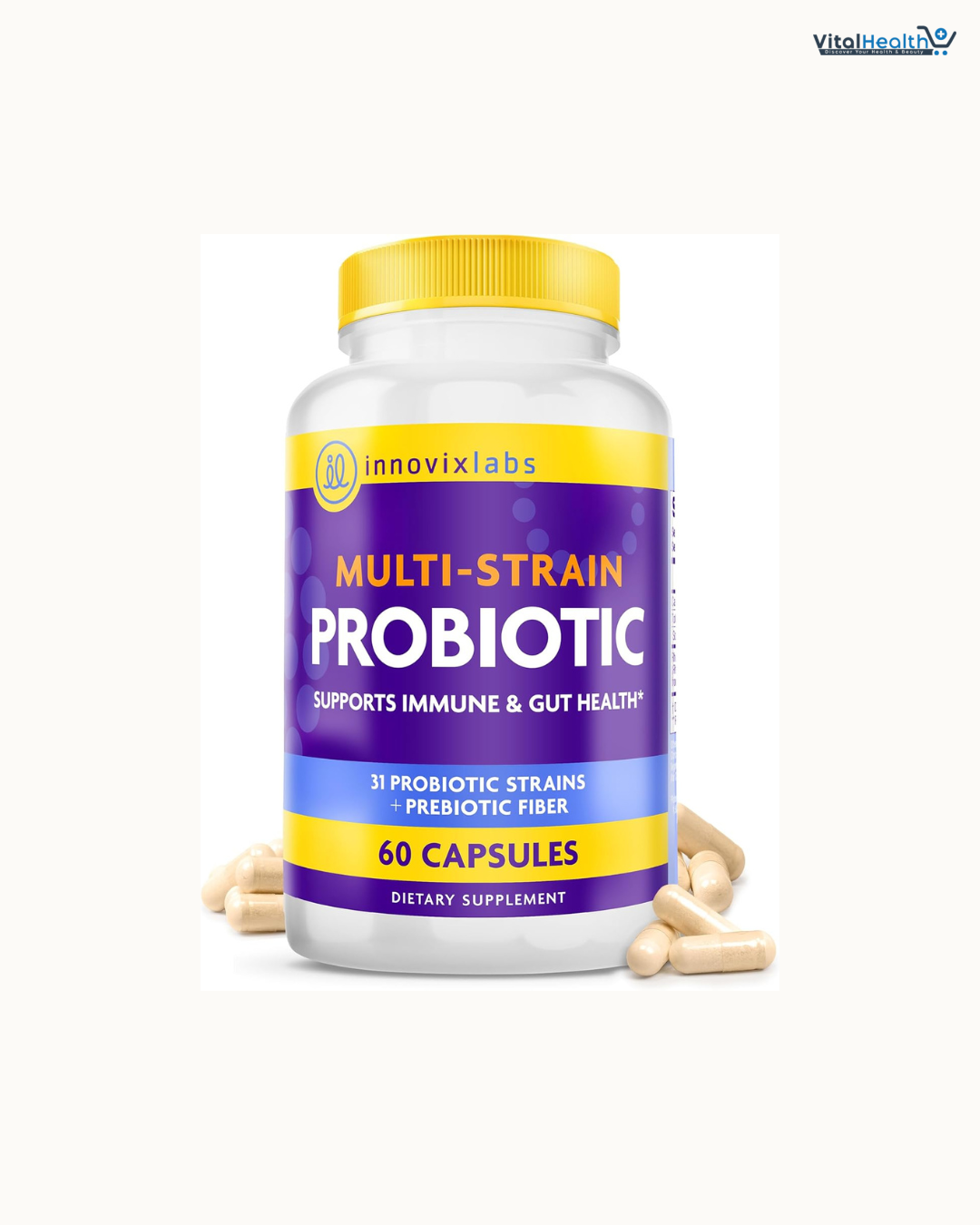 InnovixLabs Multi Strain Probiotics for Women &amp; Men - Probiotic Supplement - 50 Billion CFU - Gut Health, Immune Support, Digestion, Lactobacillus Acidophilus, Prebiotics and Probiotics, 60 Capsules thumbnail 5
