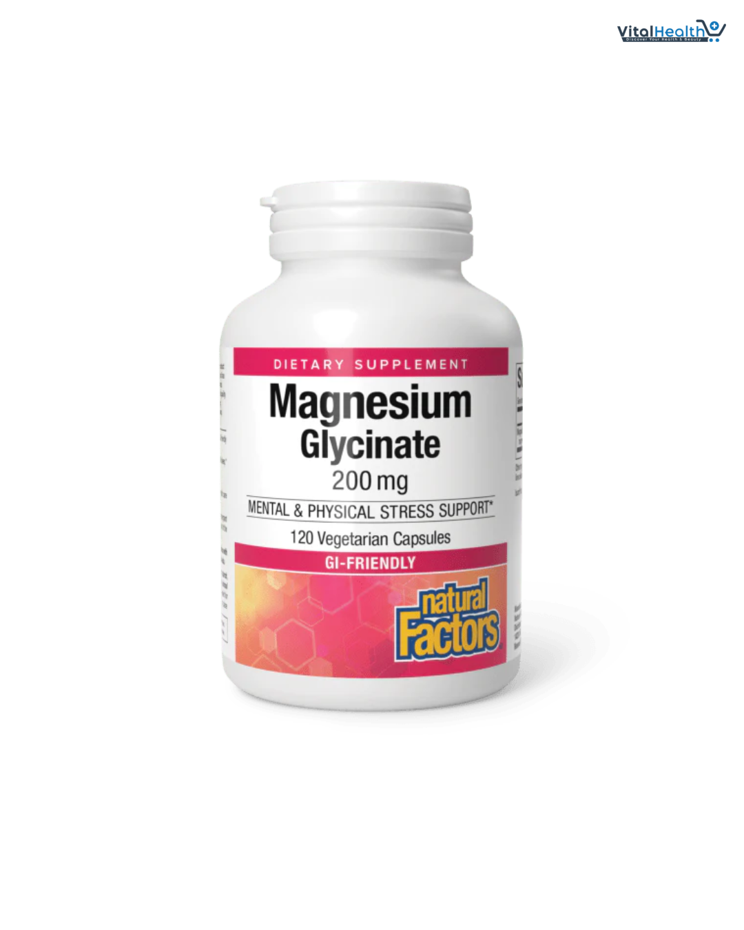 Natural Factors Magnesium Glycinate 200 mg 120 Vegetarian Capsules thumbnail 3