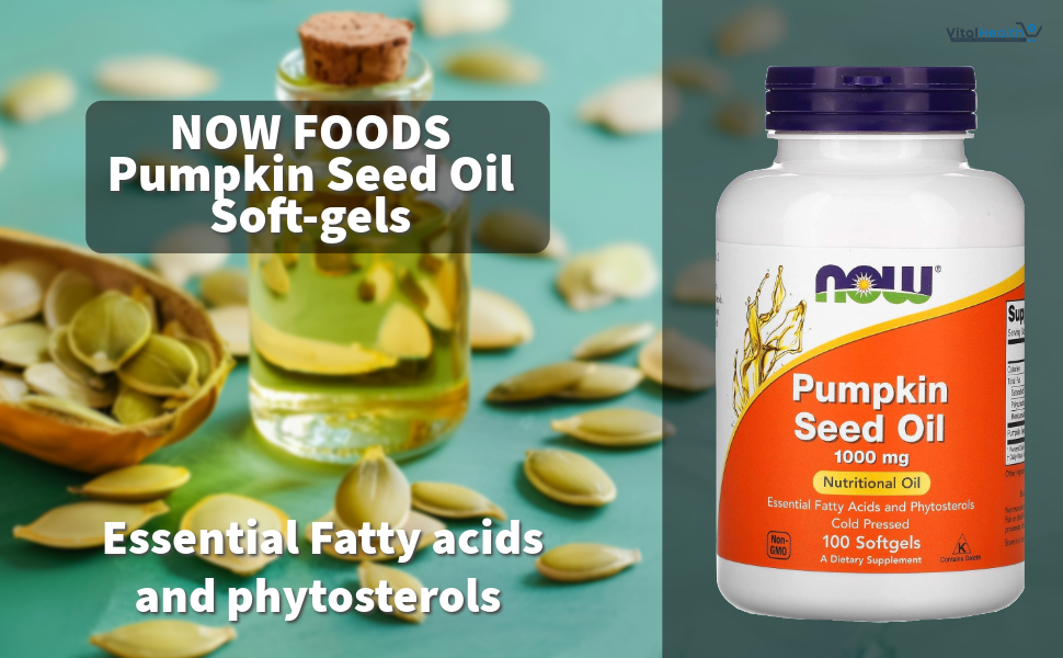 NOW Foods Pumpkin Seed Oil 1000 mg with Essential Fatty Acids and Phytosterols, Cold Pressed, 200 Softgels thumbnail 2
