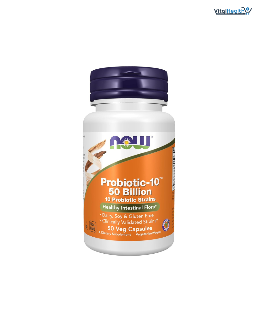 NOW Foods Probiotic-10 50 Billion 50 Veg Capsules thumbnail 2