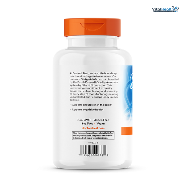 Doctor's Best Extra Strength Ginkgo, Non-GMO, Gluten Free, Vegan, Soy Free, Promotes Mental Function and Memory, 120 mg, 120 Count thumbnail 7
