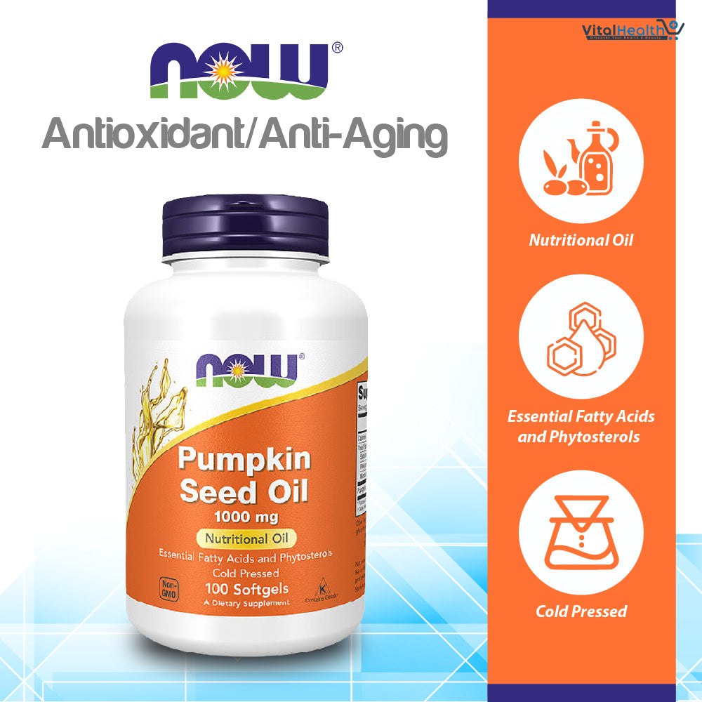 NOW Foods Pumpkin Seed Oil 1000 mg with Essential Fatty Acids and Phytosterols, Cold Pressed, 200 Softgels thumbnail 6
