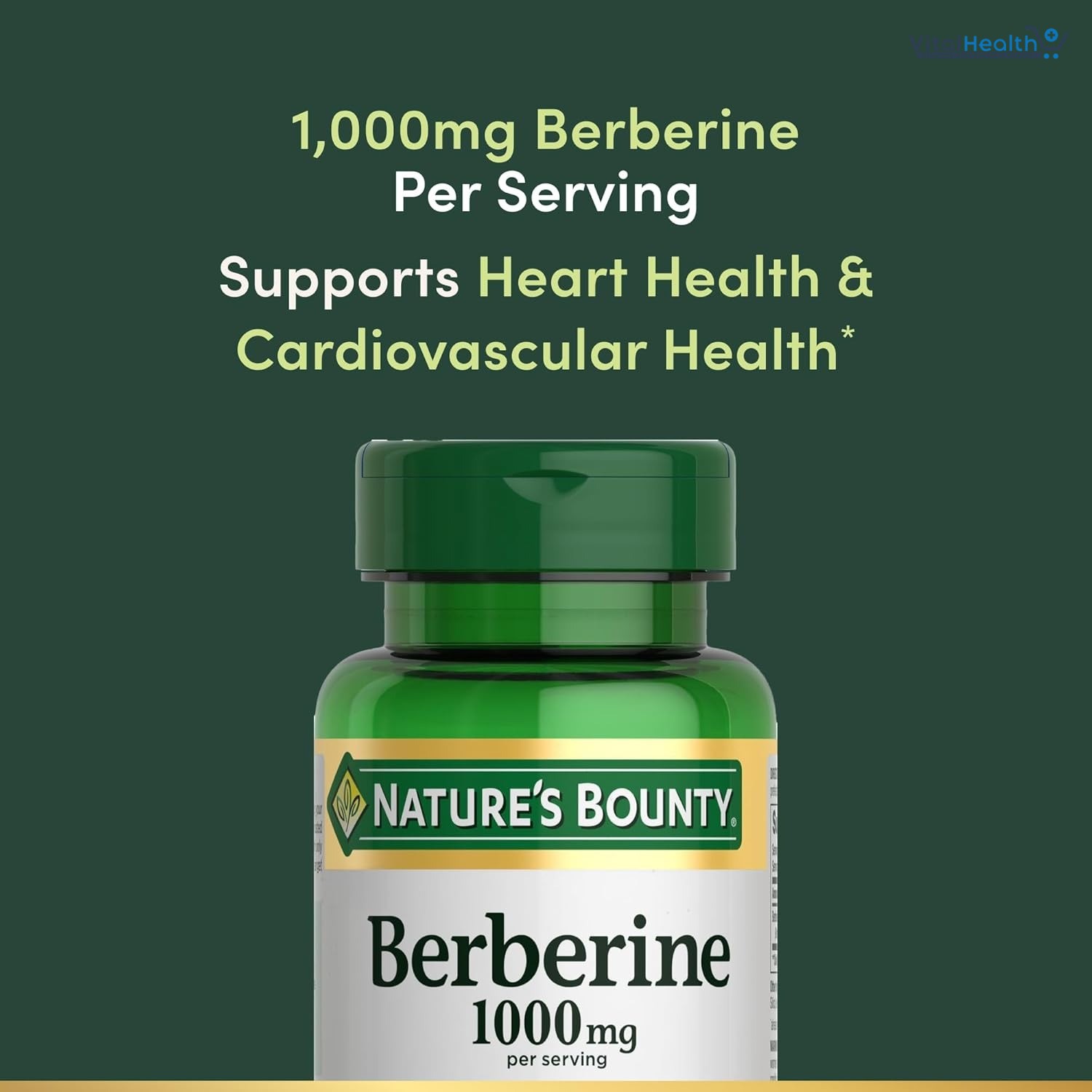 Nature’s Bounty Berberine 1000mg Capsules, Supports Heart Health, Cholesterol &amp; Blood Sugar Levels in a Normal Range, Non-GMO Supplement, 60 Count thumbnail 5