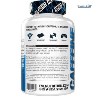 Evlution Nutrition Caffeine - Energy, Focus, &amp; Endurance Support - 200mg of Caffeine Per Serving _ 100 Tablets thumbnail 5