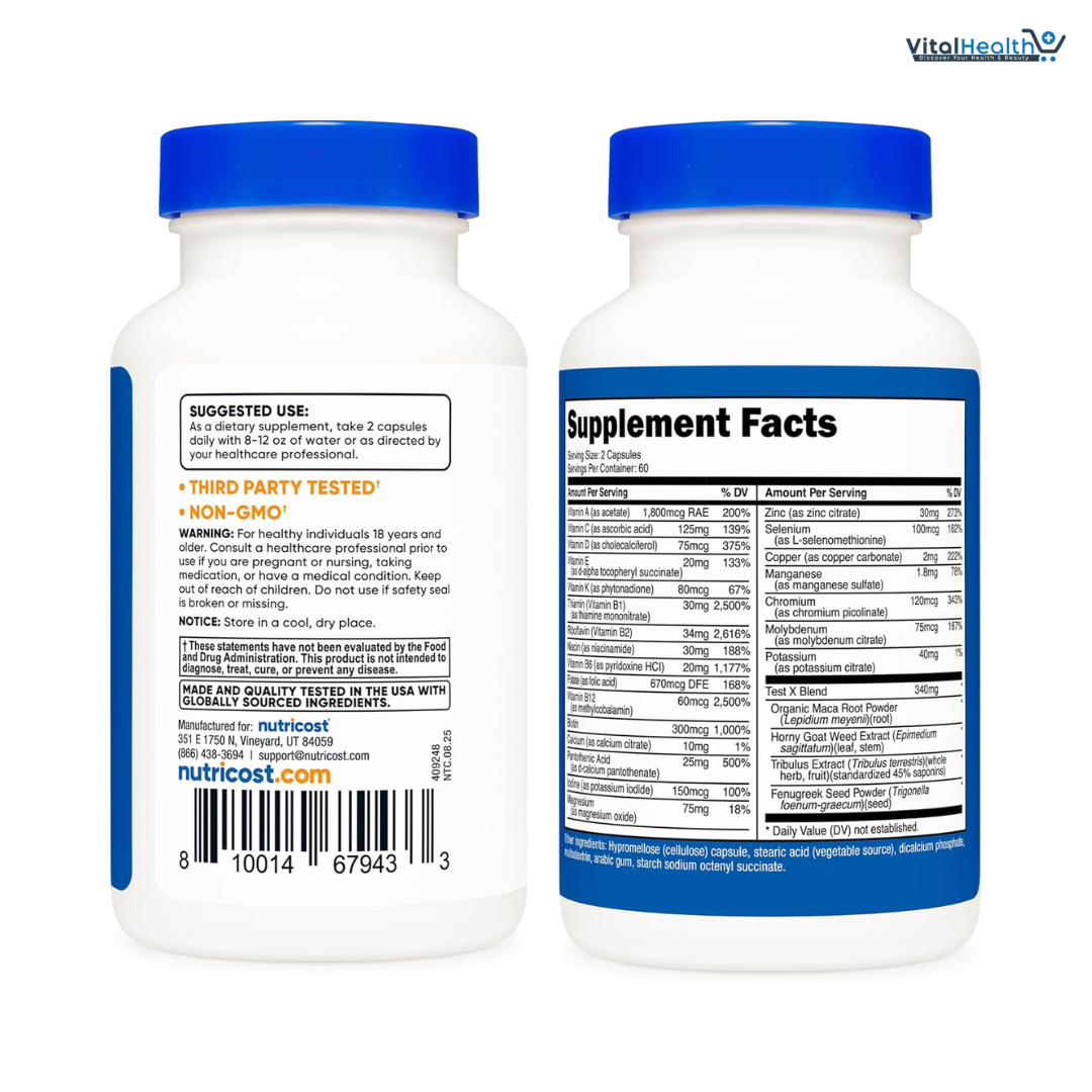 Nutricost Multivitamin for Men 120 Capsules - Vitamins and Minerals thumbnail 2