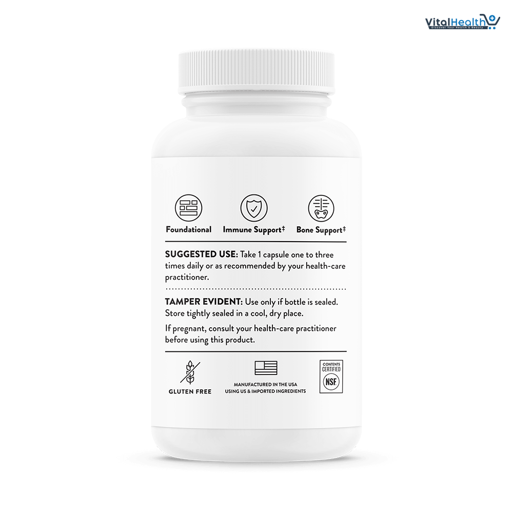 THORNE - 1,000 IU - Vitamin D3 Supplement - Supports Healthy Bones, Teeth, Muscles, Cardiovascular &amp; Immune Function* - Gluten, Dairy &amp; Soy-Free - 90 Servings thumbnail 3