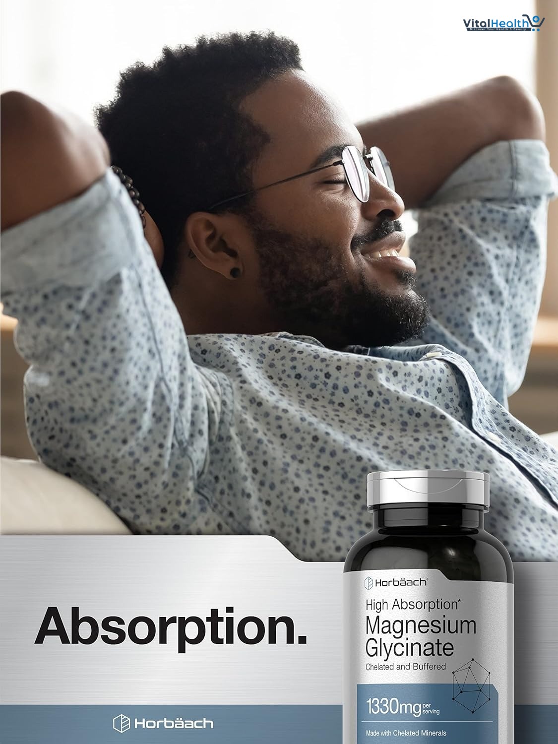 Horbäach Buffered Magnesium Glycinate | 1330mg | 250 Capsules | with Chelated Minerals | Non-GMO, Gluten Free thumbnail 3