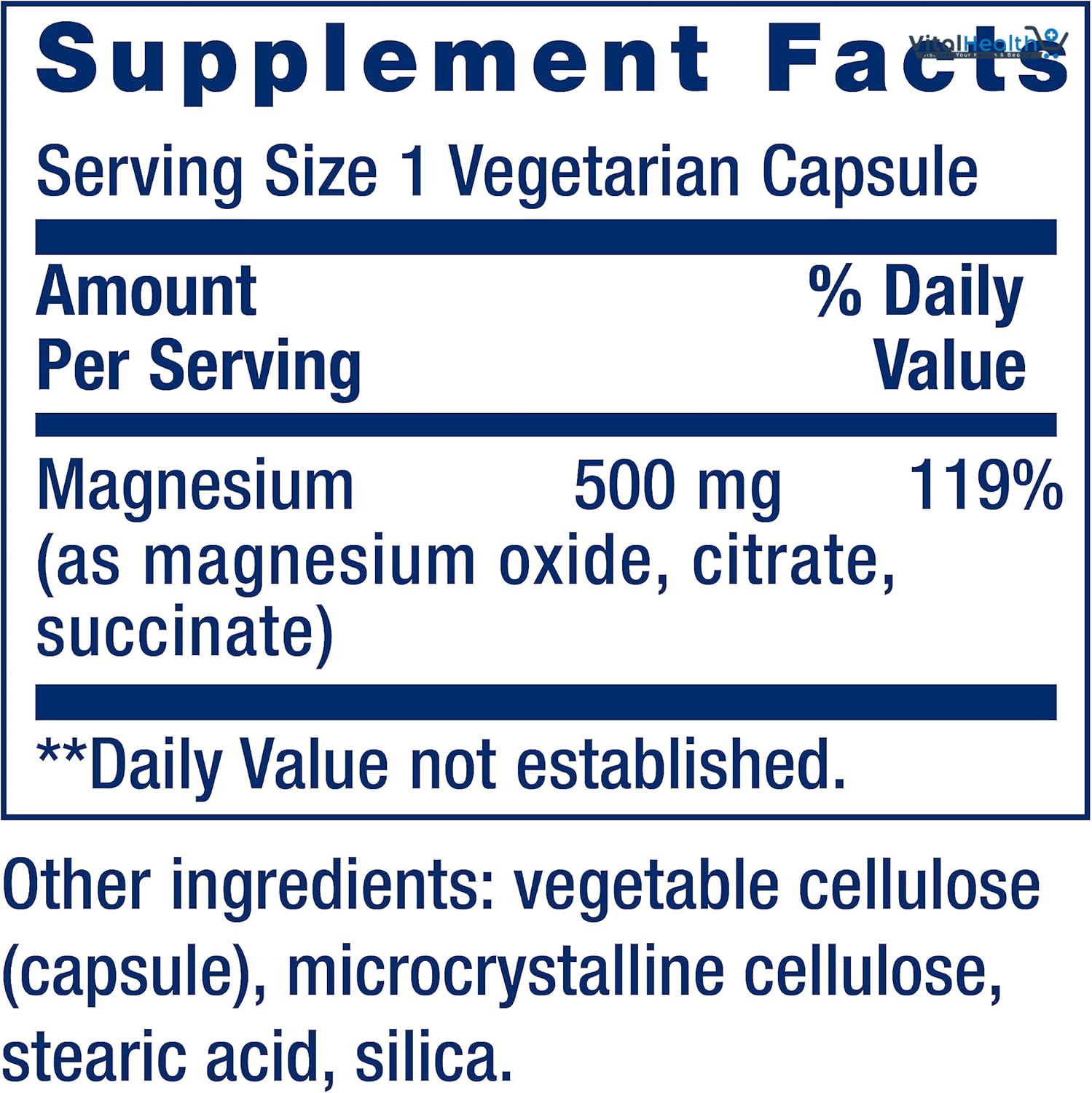 Life Extension Magnesium Caps, 500 mg, Magnesium Oxide, Citrate, and Succinate, Heart Health, Healthy Bones, Metabolism Support, 100 Vegetarian Capsules thumbnail 5
