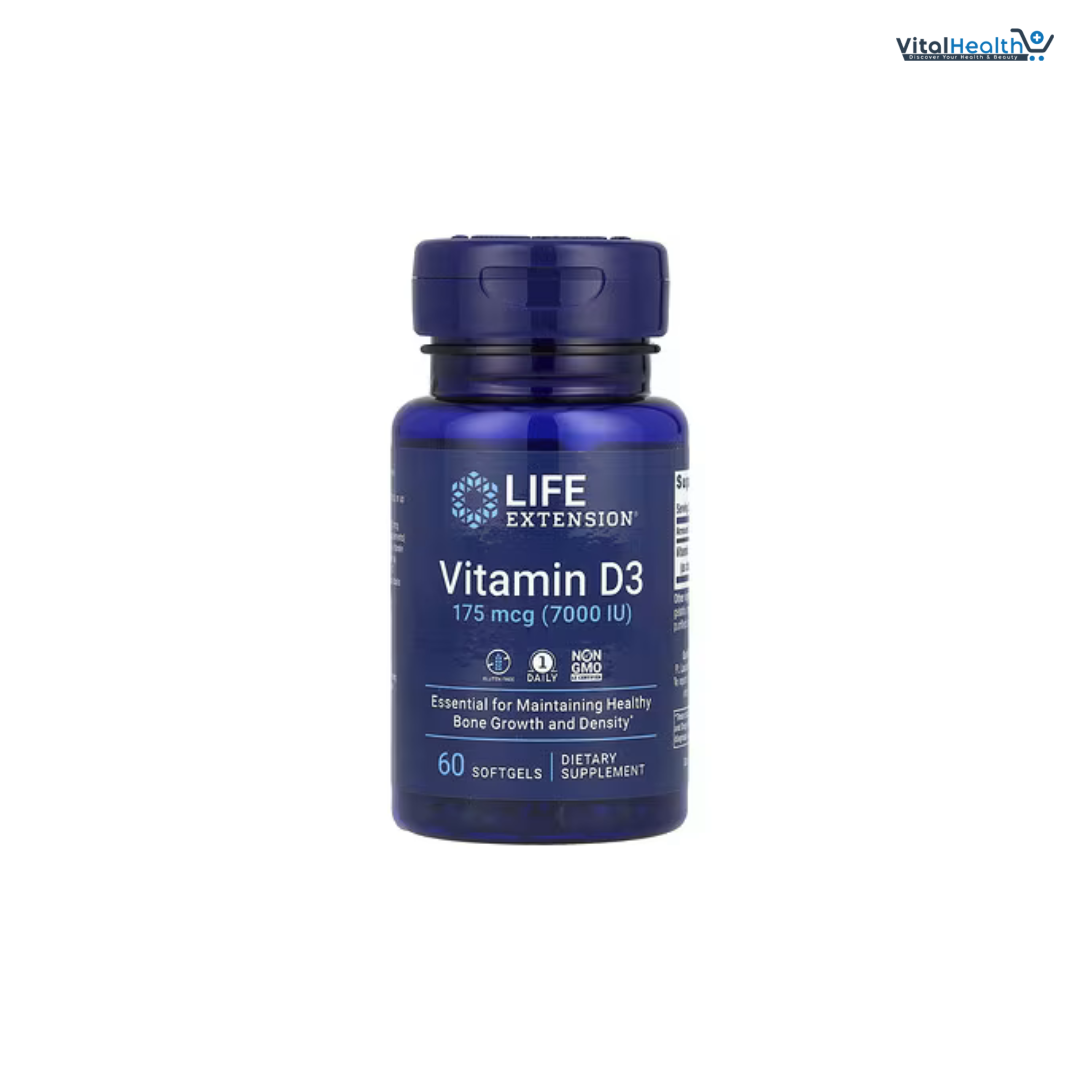 Life Extension Vitamin D3 175 mcg (7000 IU) 60 softgels thumbnail 4