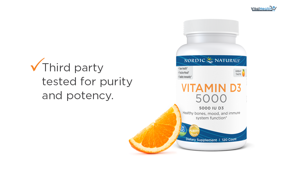 Nordic Naturals Vitamin D3 5000, Orange - 120 Mini Soft Gels - 5000 IU Vitamin D3 - Supports Healthy Bones, Mood &amp; Immune System Function - Non-GMO - 120 Servings thumbnail 5